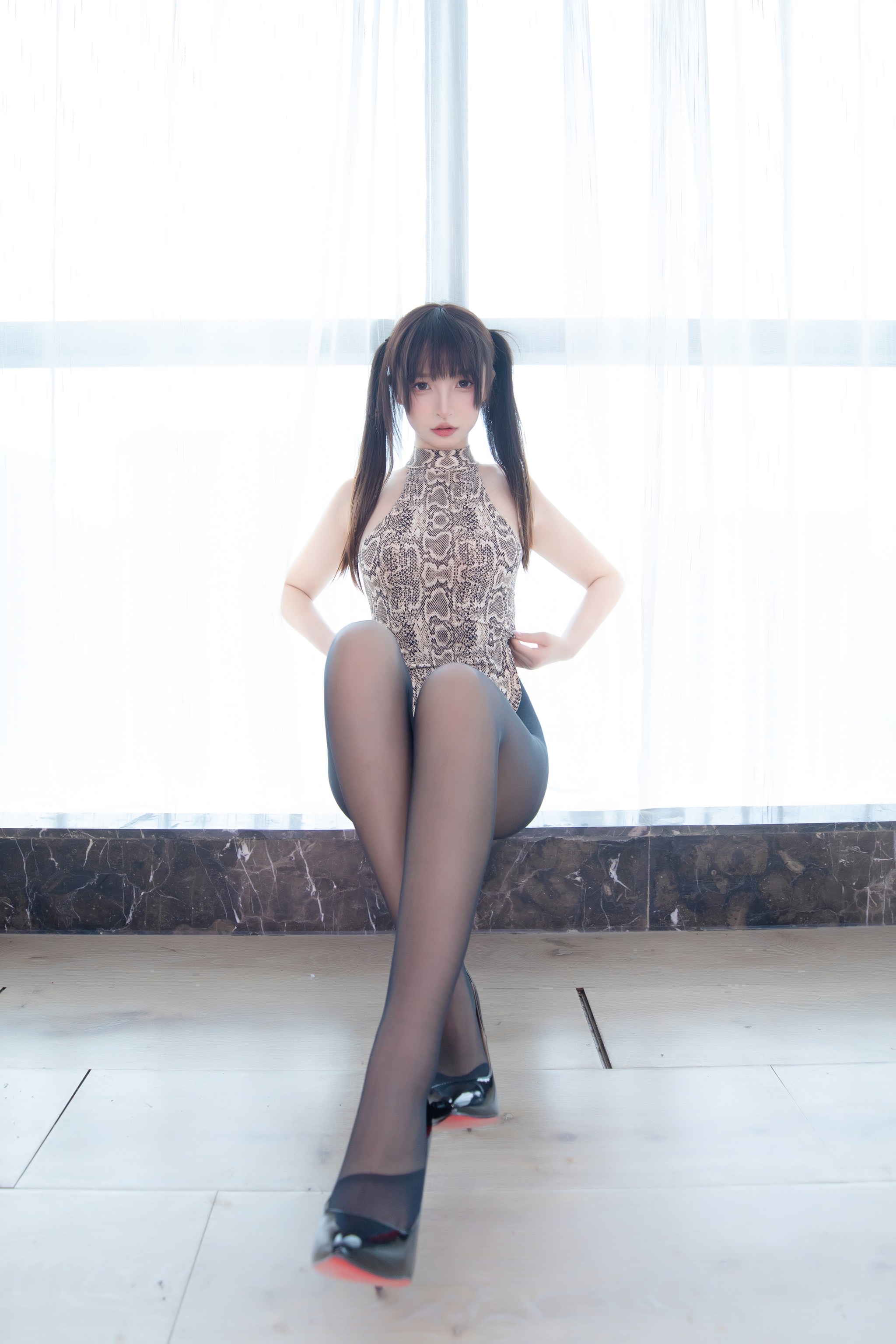 图片[1]-神楽坂真冬 – NO.129 蟒纹旗袍[75P]-XikXak